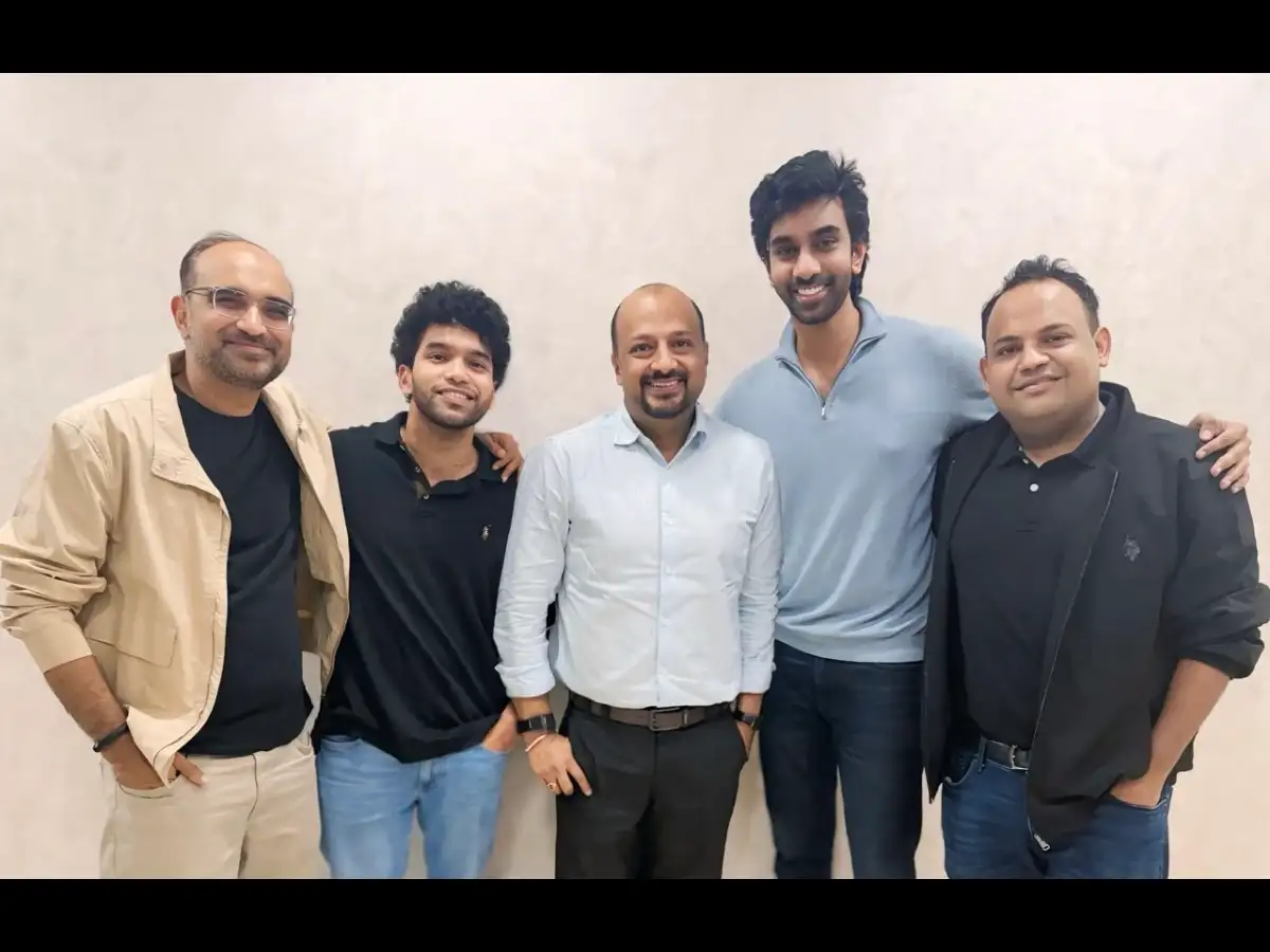 L-R: Mygate and Adonmo cofounders Shreyans Daga, Sravanth Gajula, Abhishek Kumar, Sandeep Bommireddi & Rohit Jindal